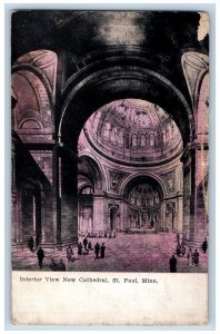 St. Paul Minneapolis Minnesota MN Postcard Interior View New Cathedral c910's