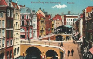 Netherlands Utrecht Maartensbrug met Vischmarkt Vintage Postcard 04.06