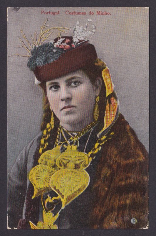 Vintage postcard, National costume, Portugal, Costumes of Minho
