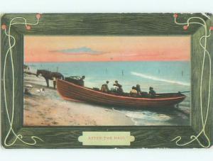 Divided-Back BOAT SCENE Great Nautical Postcard AB0398