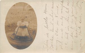 G44/ West Brookfield Massachusetts RPPC Postcard 1907 Child Play Cart