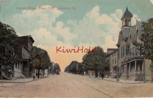 Postcard Centre Street from 13th Ashland PA 1918