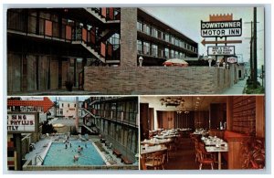 Springfield Illinois IL Postcard Downtowner Motor Inn Exterior Pool c1960's