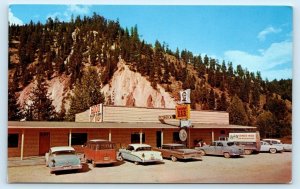 HAUGEN, MT Montana ~  SILVER DOLLAR BAR ~  c1950s Cars VW BUS Roadside Postcard