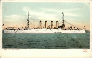 US Naval Battleship USS WEST VIRGINIA Detroit Publishing c1910 Postcard