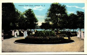 New York Auburn Owasco Lake Park Promenade From Pavilion 1925