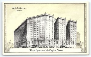 1920s BOSTON MA HOTEL STATLER PARK SQUARE ARLINGTON ST POSTCARD P2062