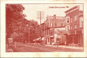 Vtg UDB Postcard Washington New Jersey NJ Dirt Street View w Carriages Unused