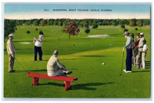 c1940's Municipal Golf Course Golfing Scene Ocala Florida FL Unposted Postcard