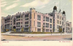 High School Joliet Illinois  1905c postcard