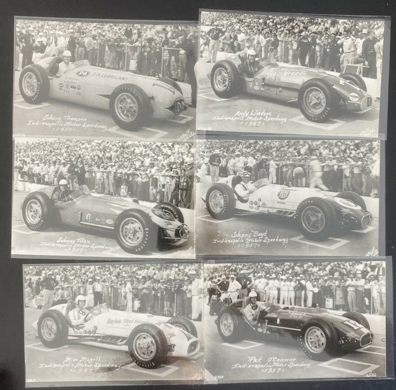 Mint Indy 500 Real Photo Postcard 33 Starters 1957 Indianapolis Motos Speedway