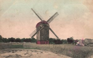 Vintage Postcard 1907 Windmill Rotational Energy Converting and Grounds