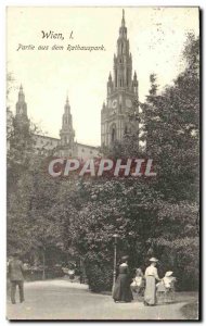 Old Postcard Wien Parite aus dem Rathauspark