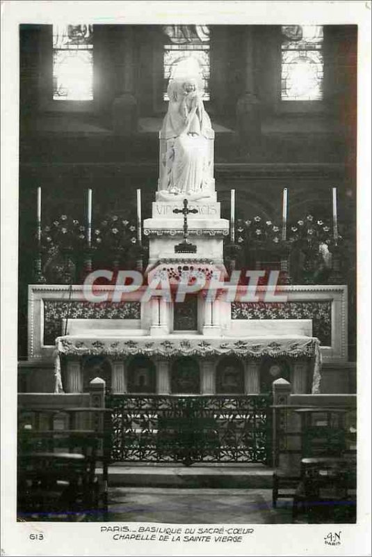 Modern Postcard Paris Basilica of Sacre Ceur Chapel of the Holy Virgin