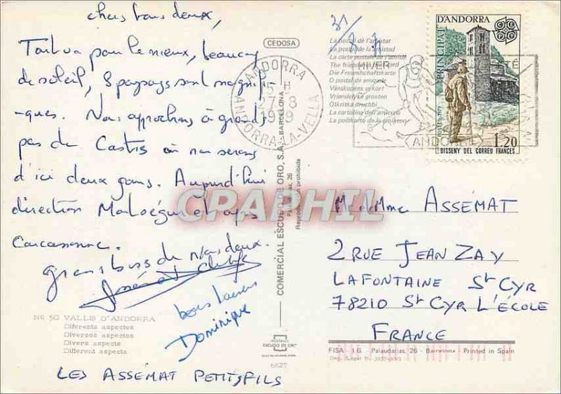 Postcard Modern Valls Andorra Various aspects of