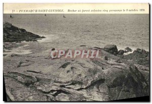 Old Postcard Sanit Penmarc am Guenole Rock jurenl or five people abducted Oct...