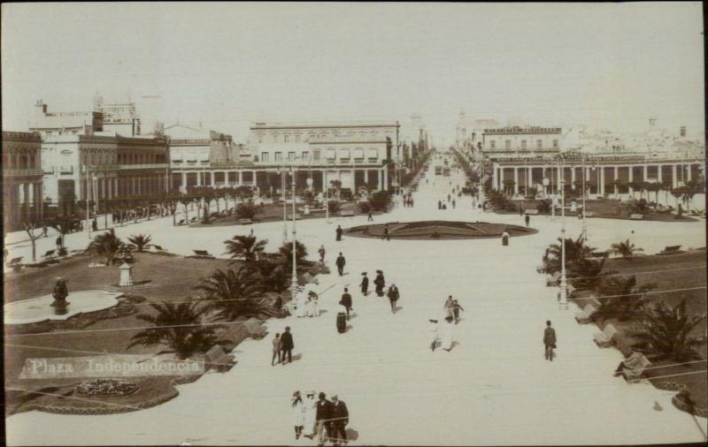 Montevideo Uruguay Plaza Indepencia c1910 Real Photo Postcard