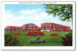 1942 Tubercular Hospital Soldiers Home Building Flowers Beads Dayton OH Postcard