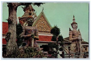 1960 The Temple of Dawn Bangkok Thailand Japan Air Lines Vintage Postcard