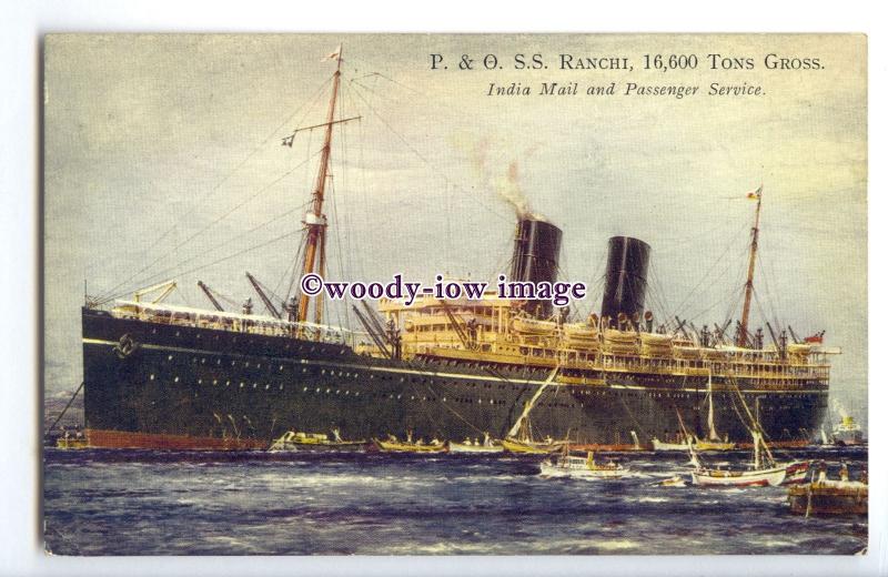 LS1257 - P&O Liner - Ranchi - artist postcard