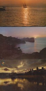 Mallorca Spanish Sunset 3x Rare Postcard s