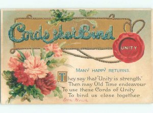 c1910 Language Of Flowers CORDS THAT BIND - SPELLED IN FLOWER LETTERS AC5065