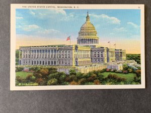 The United States Capitol Washington DC Linen Postcard H2197083235