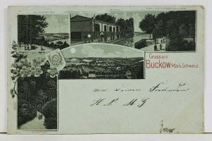 Germany Gruss aus Buckow Märkischen Schweiz Multi View 1898 Berlin Postcard L1