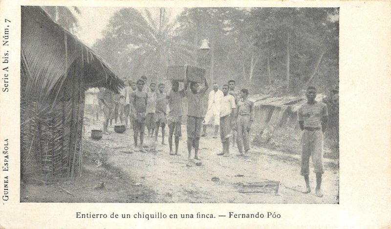 Fernando Poo Spanish Guinea burial of a child funeral native village procession