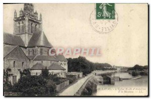 Old Postcard The Church of Laval and the average Asvnieres