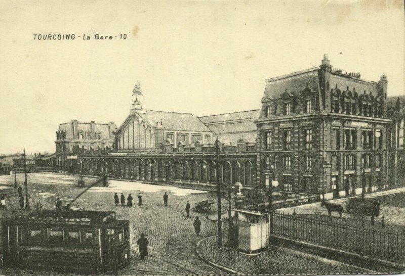 france, TOURCOING, Gare Ville, Railway Station (1910s) Postcard