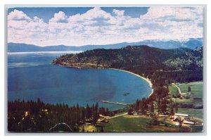 Birds Eye View Glenbrook Bay Lake Tahoe Nevada NV  Chrome Postcard M18