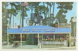 17 Mile Drive Village Monterey, CA Carriage Flag Vintage Postcard P95 