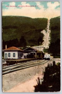 Otis Railroad Train Depot Station Catskill Mountains NY C1912 Postcard L4