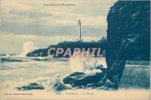 Old Postcard Biarritz Pyrenees Low Lighthouse