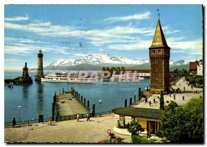 Modern Postcard Lindau Bodensee em Hafen