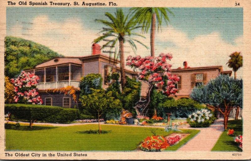 Florida St Augustine The Old Spanish Treasury 1945