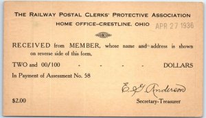 Postcard - The Railway Postal Clerks' Protective Association Home Office - Ohio