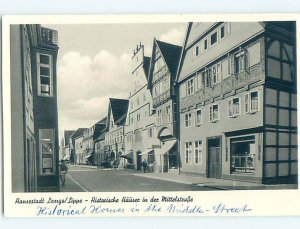 old rppc SHOPS ALONG STREET Lemgo Lippe - North Rhine-Westphalia Germany HM1893