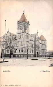 J56/ Racine Wisconsin Postcard c1910 High School Building  27