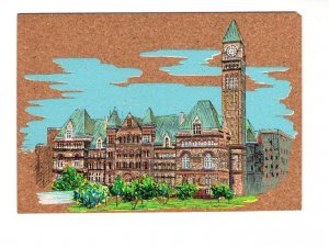 Large 5 X 7 Inch Cork Paper Postcard, Old City Hall, Tornot, Ontario