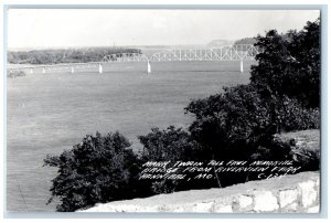 Mark Twain Toll Free Memorial Bridge Riverview Park Hanibal RPPC Photo Postcard