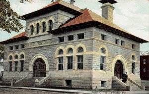 Post Office, Lewiston, Maine, Very Early Postcard, Unused