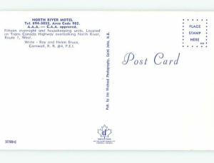 Unused Pre-1980 OLD CARS & NORTH RIVER MOTEL Cornwall PE M0649