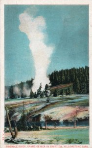 13039 firehole River, Grand Geyser, Yellowstone Park, Northern Pacific Postcard