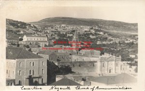 Palestine, Nazareth, RPPC, Church of Annunciation, Panorama View