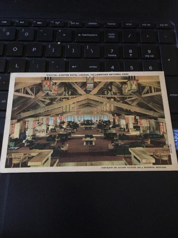 Vintage Postcard: Canton Hotel Lounge, Yellowstone National Park