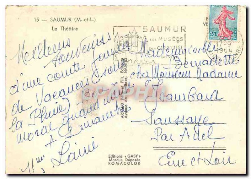 Postcard Modern Saumur M and L Theater