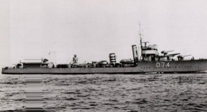 RPPC Photo British Royal Navy HMS Wanderer D74 Destroyer WWI