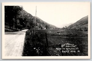 Sherburne Hollow Road To Rutland VT Green Mts RPPC Vermont Postcard A31